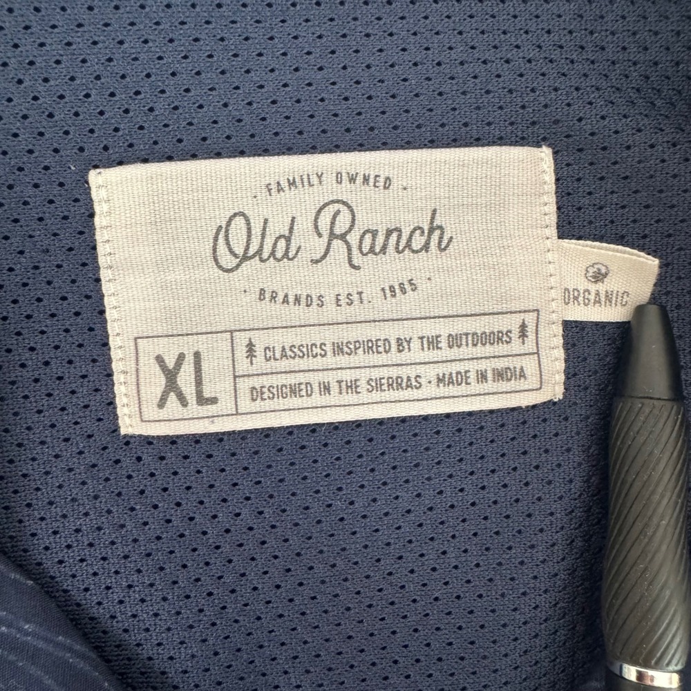 Old Ranch XL Navy Floral Ring Snap Organic Cotton Back Vents Men's Colm Shirt - Picture 7 of 10